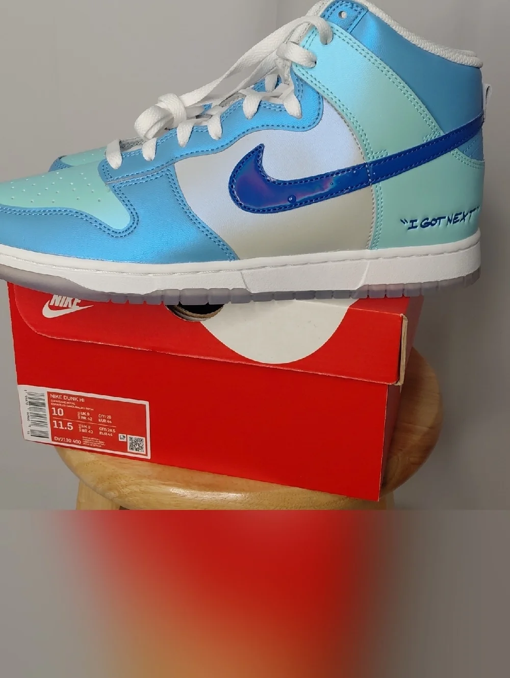Nike Dunk Low Blue Mint Gradient with Iridescent Swoosh